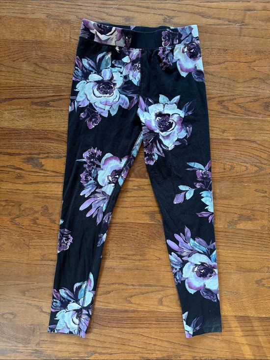Bixby Nomad Other - Bixby Nomad Girls Floral Stretch Leggings - Black and Purple size L (12-14)